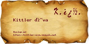Kittler Éva névjegykártya